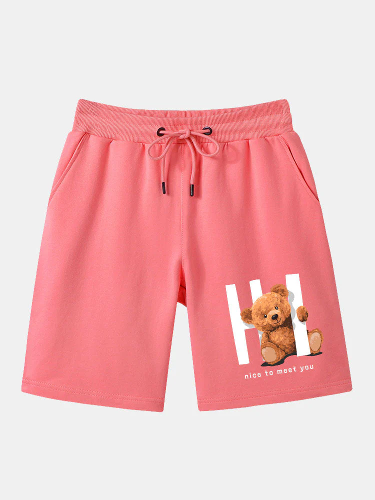 Barker® | Slogan Bear Print Mid Length Shorts - Image 6