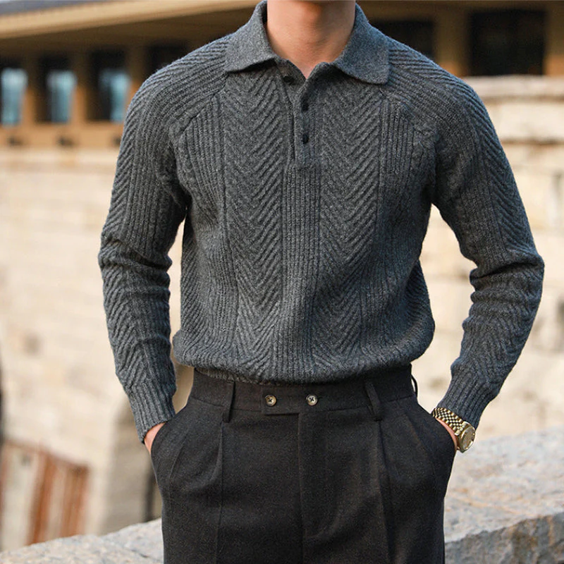 Barron® | Men's Autumn and Winter Casual Lapel Bottoming Sweater - Image 9