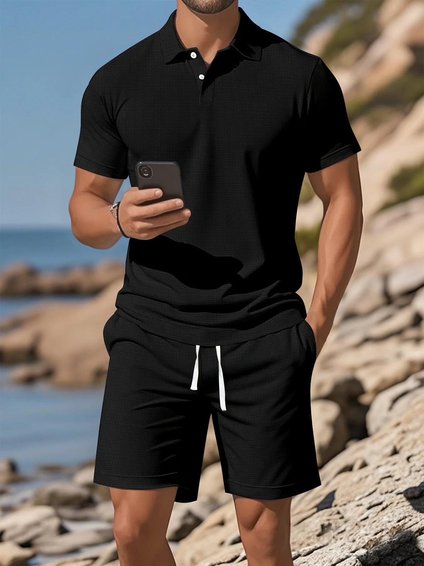Bartolome | Summer Knit Polo Set for Men – Sleek & Stretchy - Image 5
