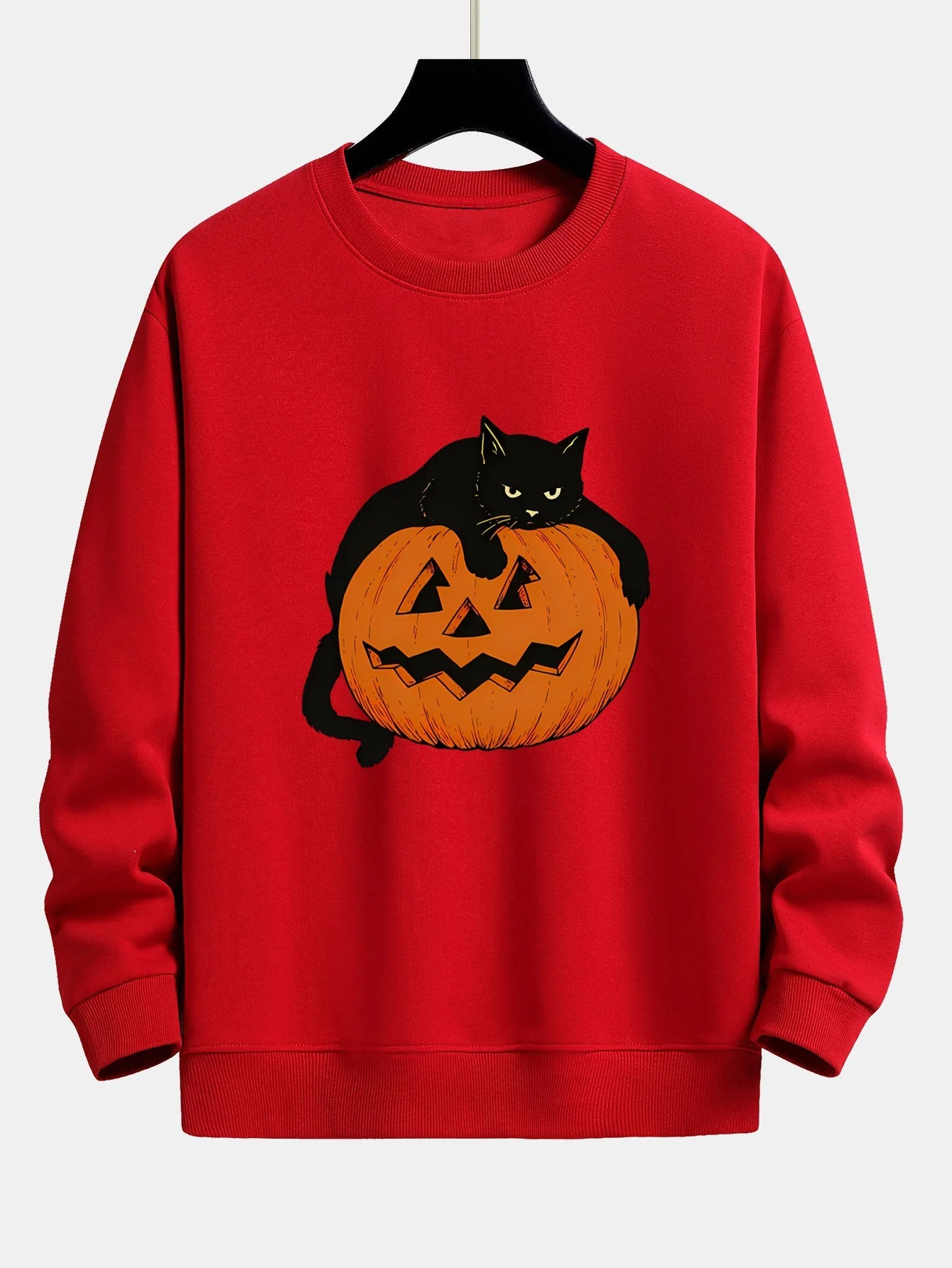 Belisario® | Pumpkin Black Cat Print Relax Fit Sweatshirt - Image 2