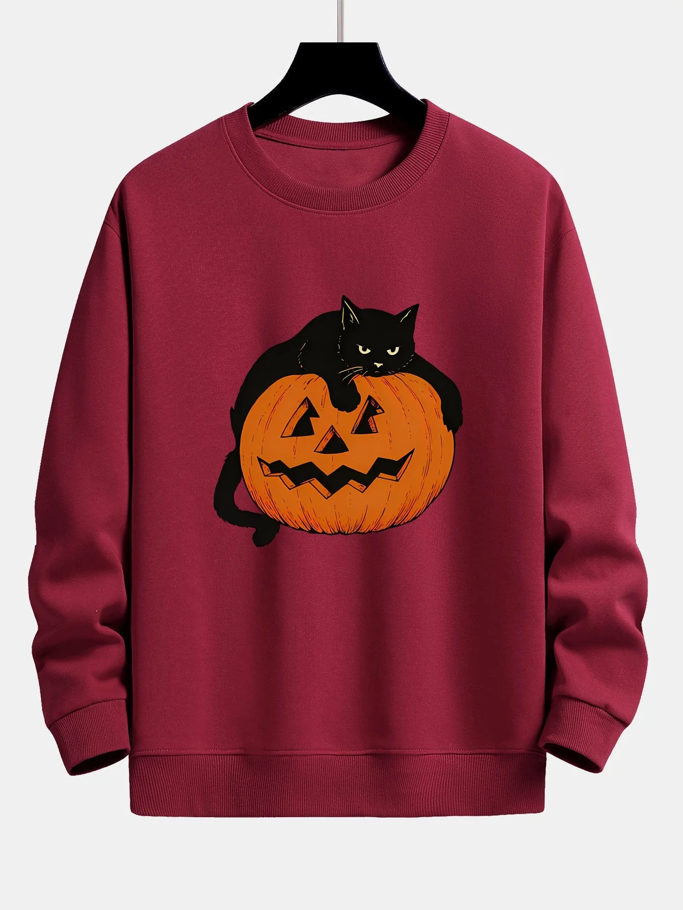 Belisario® | Pumpkin Black Cat Print Relax Fit Sweatshirt - Image 8
