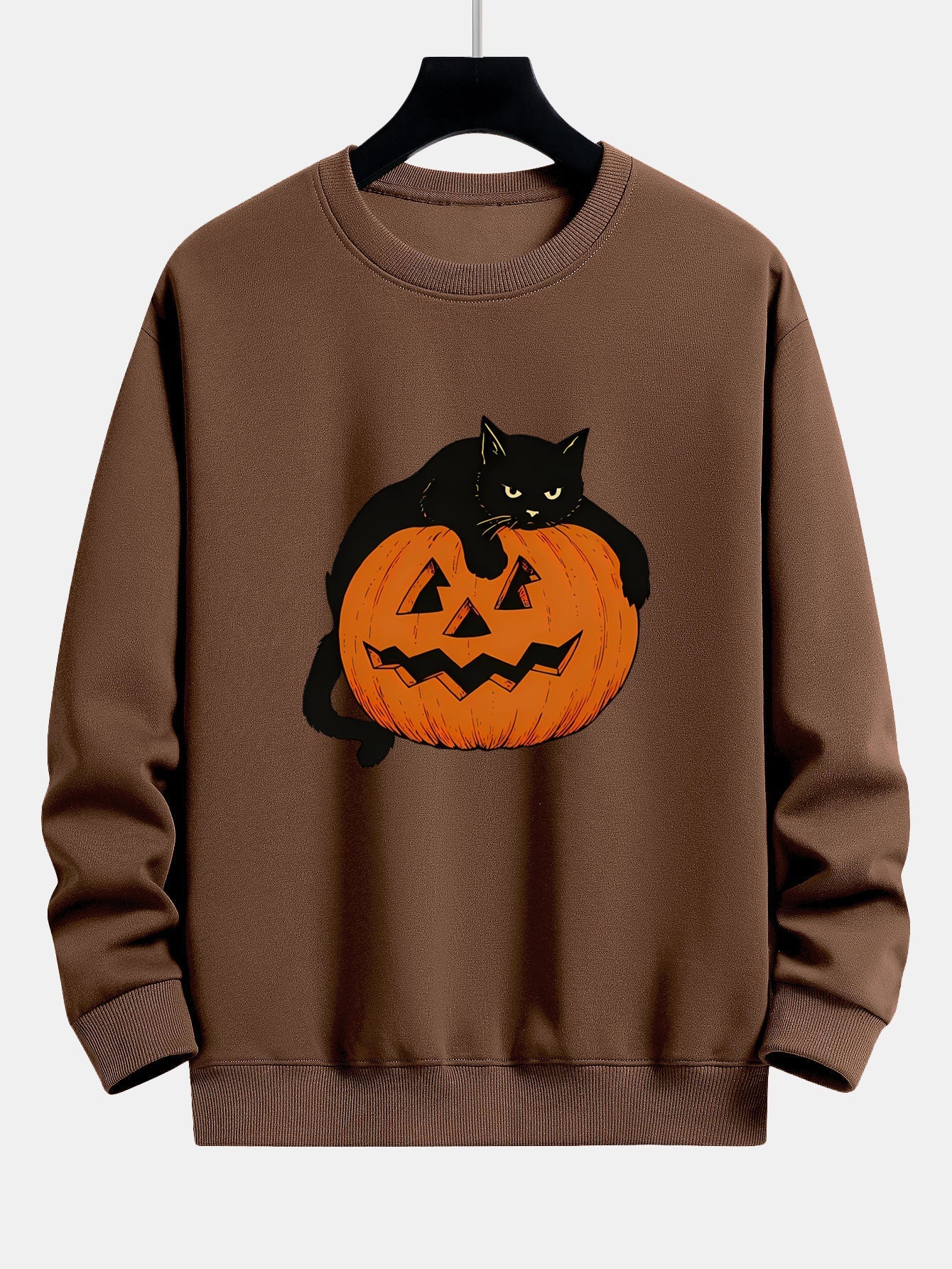 Belisario® | Pumpkin Black Cat Print Relax Fit Sweatshirt - Image 9