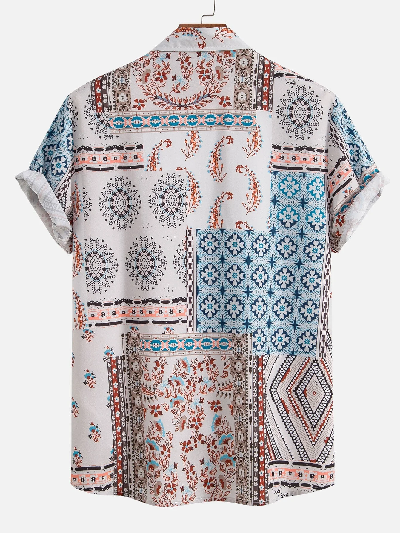 Benito® | Scarf Print Button Up Shirt Random Pattern Design - Image 4