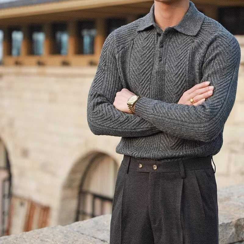 Bharat® | MV Old Money Knitted Polo Thermal Sweater - Image 5