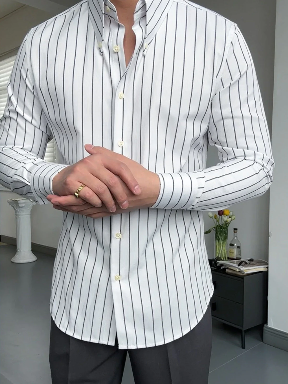 Bhoj® | MV Retro Italian Striped Slim Shirt - Image 10