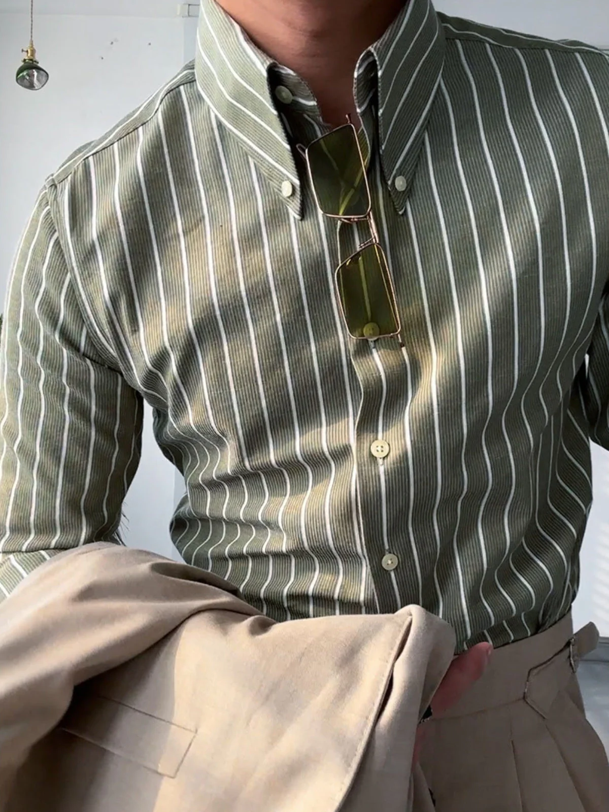 Bhoj® | MV Retro Italian Striped Slim Shirt - Image 2