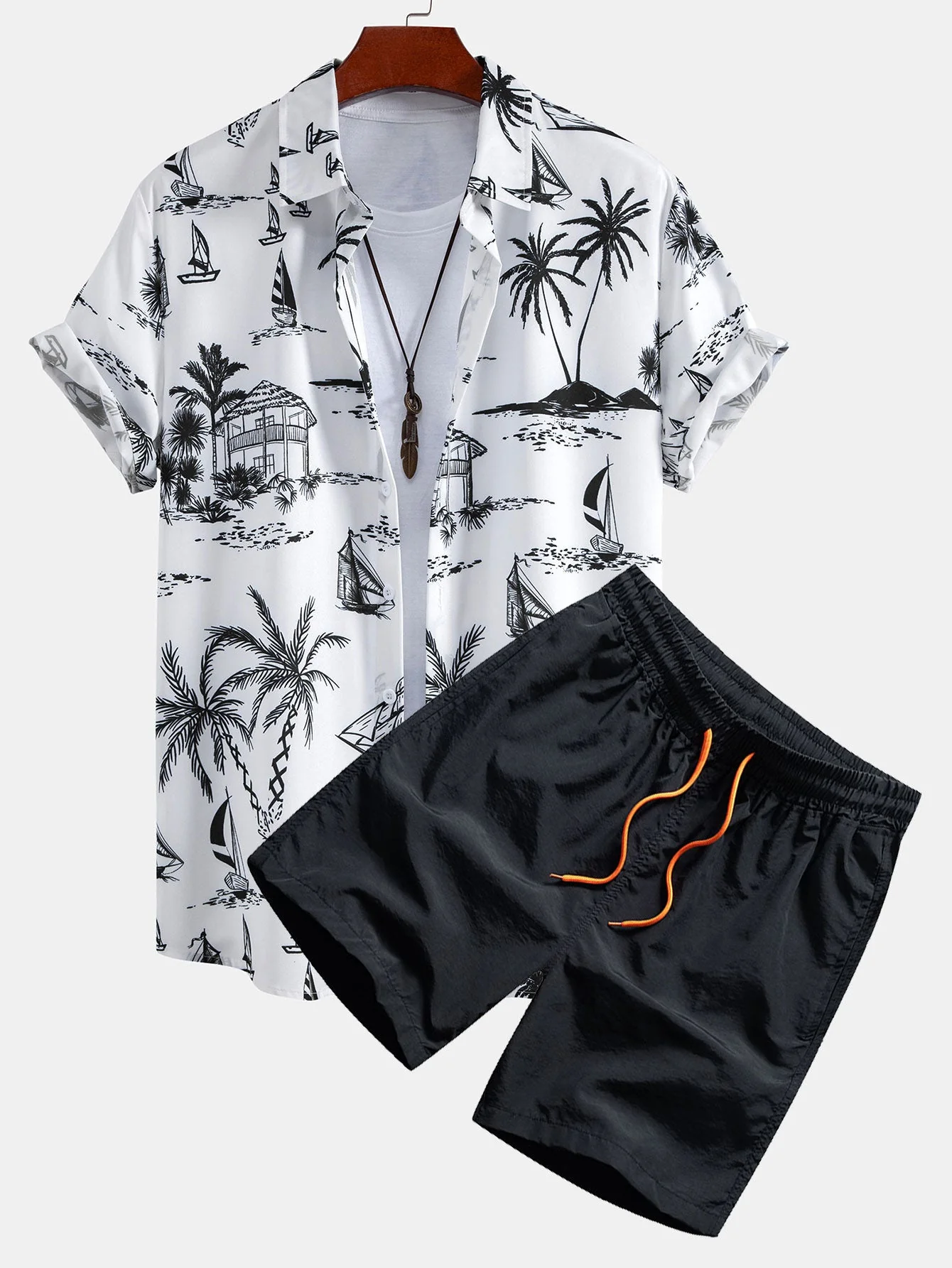 Bill® | Island Sailing Print Button Up Shirt & Swim Shorts - Image 2