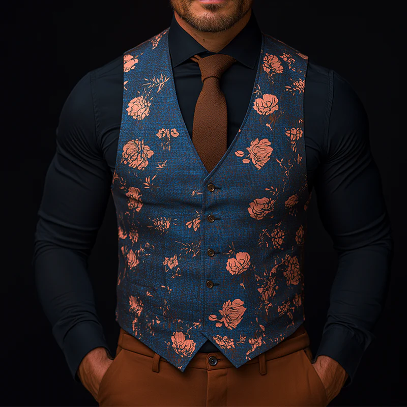 Brandon | Men'S Retro Casual Printed Suit Vest - Image 2