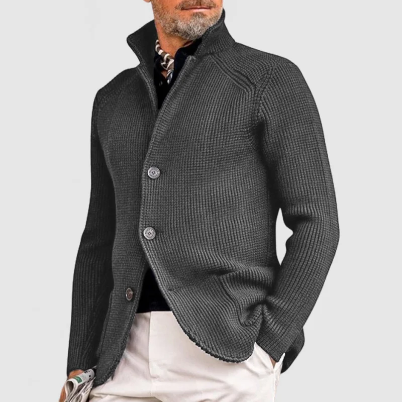 Braxton | Classic knitted cardigan with ribbed design and buttons - Image 4
