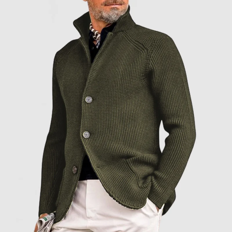 Braxton | Classic knitted cardigan with ribbed design and buttons - Image 5