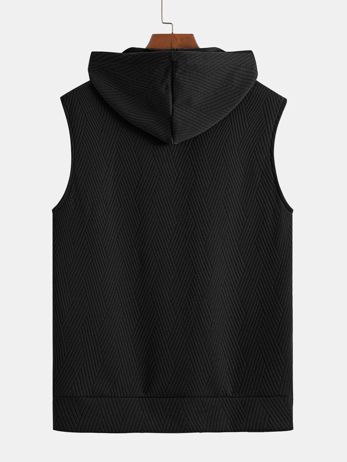 Brett® | Striped Jacquard Sleeveless Hooded T-Shirt & Shorts - Image 10