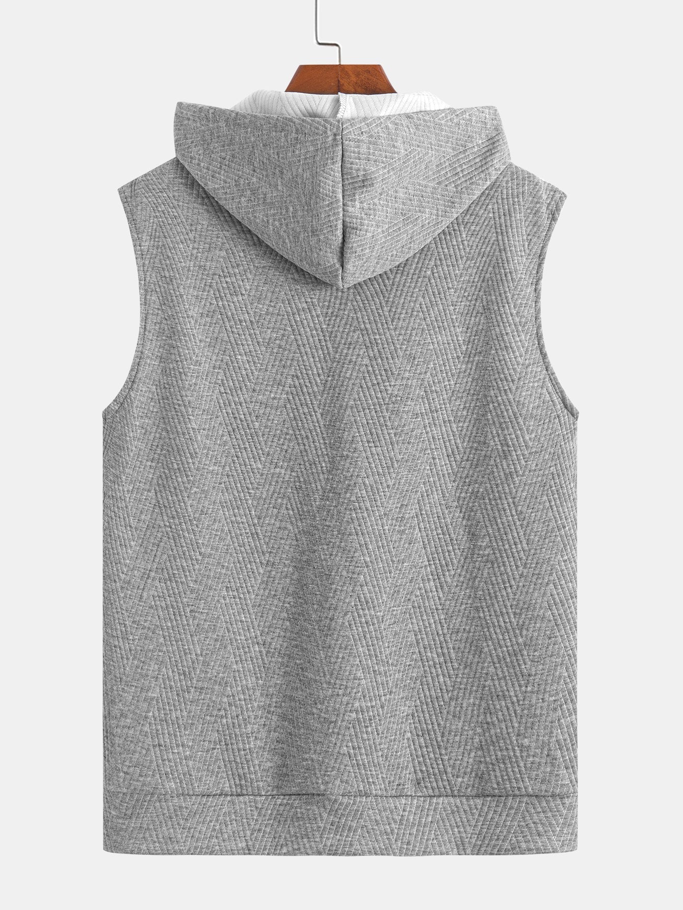 Brett® | Striped Jacquard Sleeveless Hooded T-Shirt & Shorts - Image 12