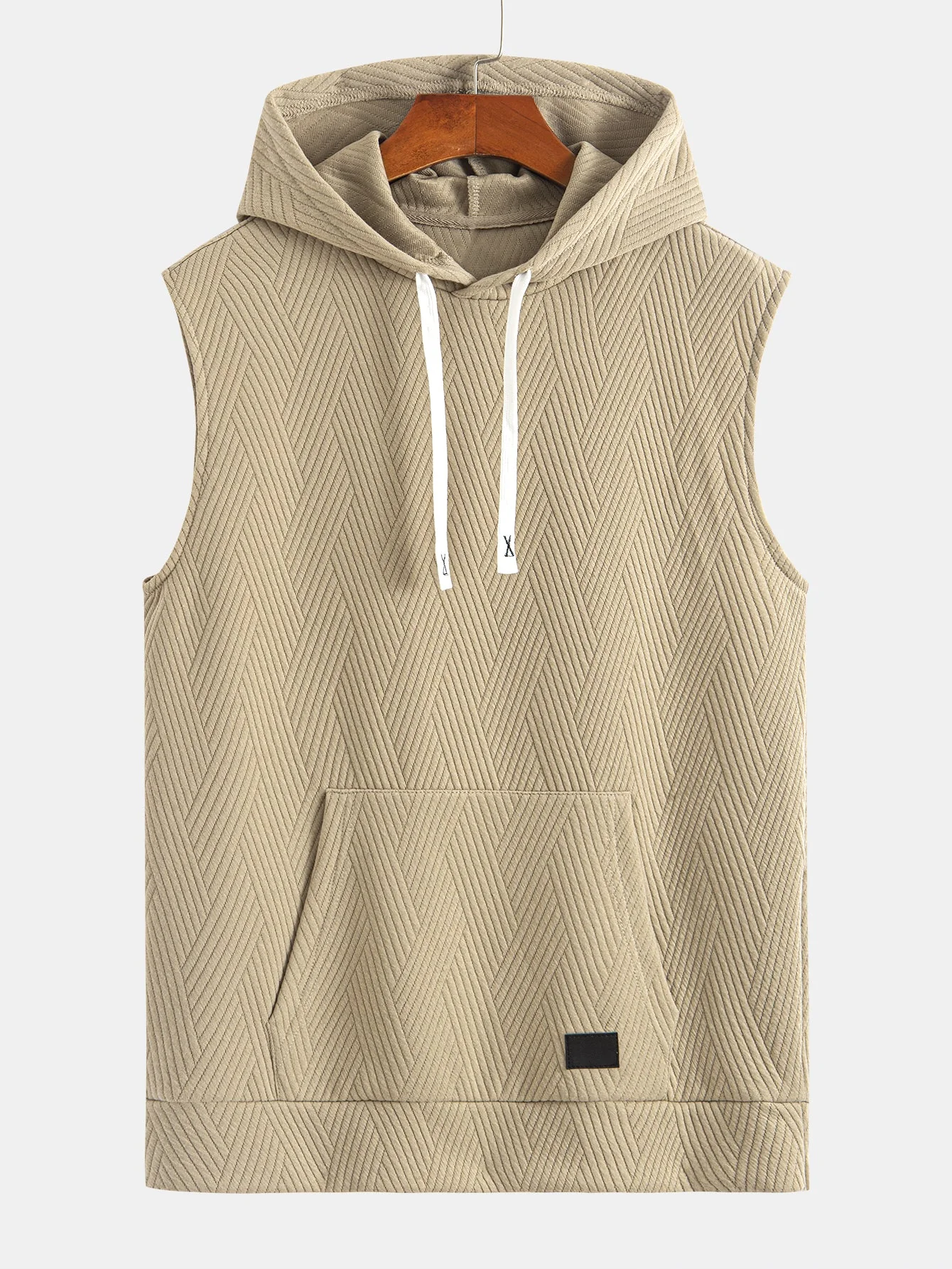 Brett® | Striped Jacquard Sleeveless Hooded T-Shirt & Shorts - Image 5