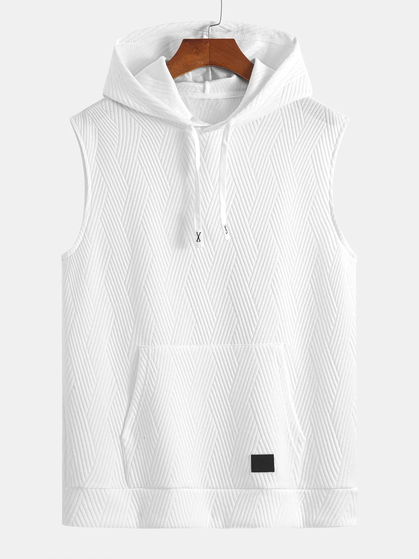 Brett® | Striped Jacquard Sleeveless Hooded T-Shirt & Shorts - Image 7
