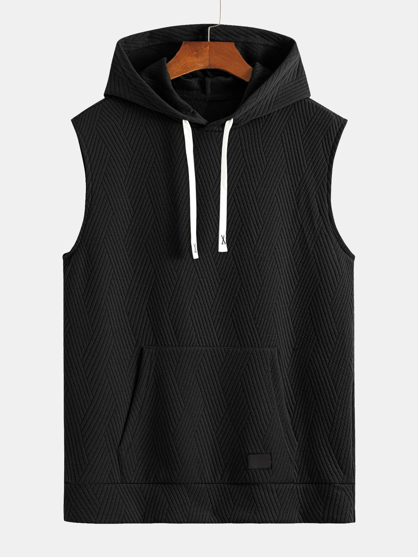 Brett® | Striped Jacquard Sleeveless Hooded T-Shirt & Shorts - Image 9
