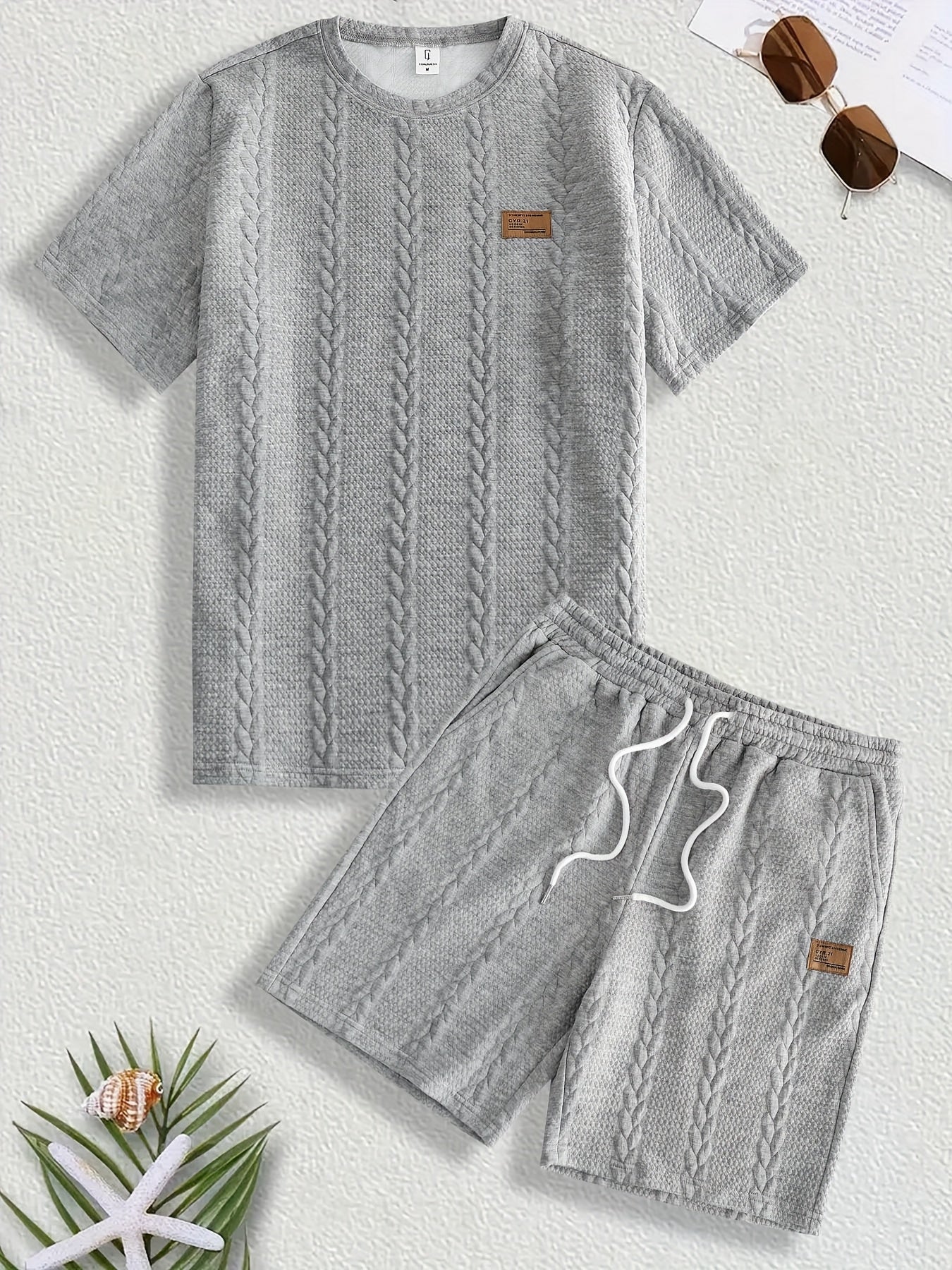 Brian | Textured Knit Short and Shirt Set – Summer Fit - Image 5