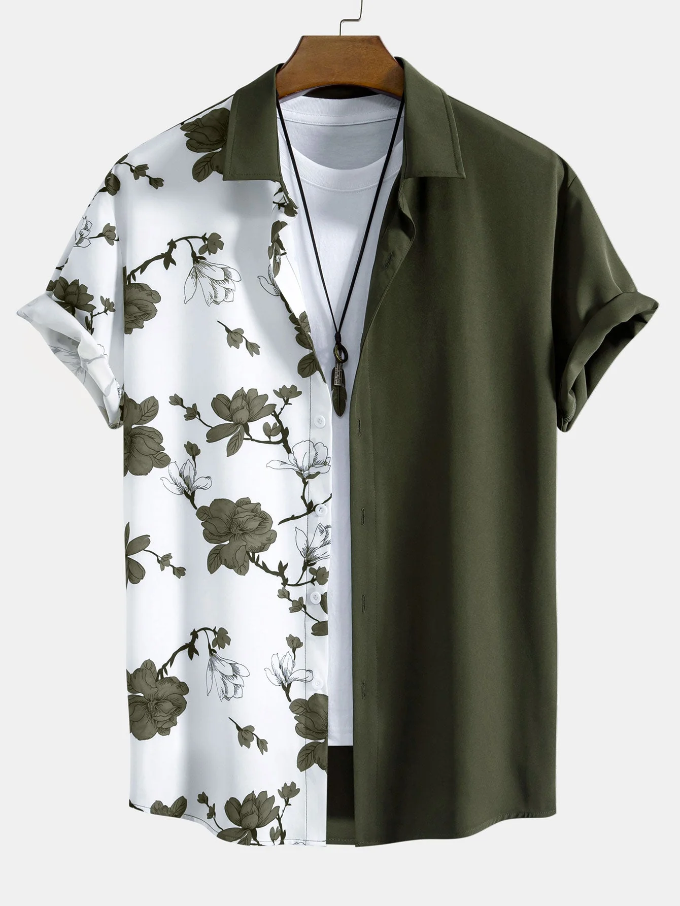 Brody® | Floral Patchwork Print Button Up Shirt - Image 3