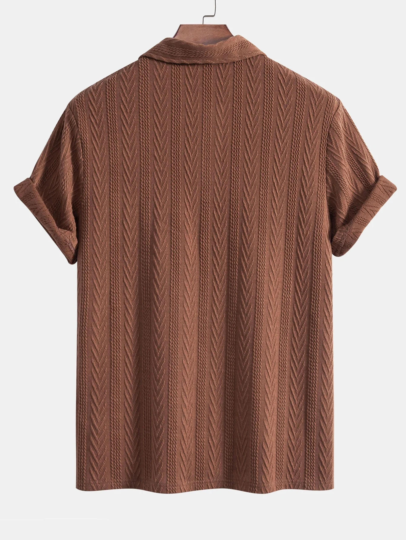 Bruno® | Knitted Geometric Jacquard Polo Shirt - Image 2