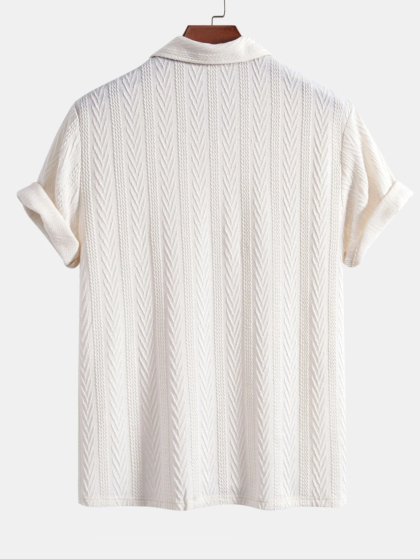 Bruno® | Knitted Geometric Jacquard Polo Shirt - Image 4