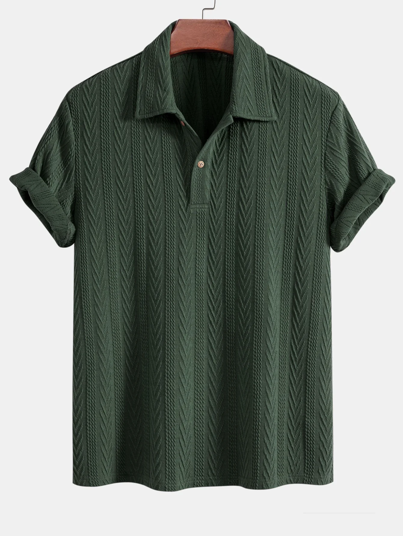 Bruno® | Knitted Geometric Jacquard Polo Shirt - Image 8