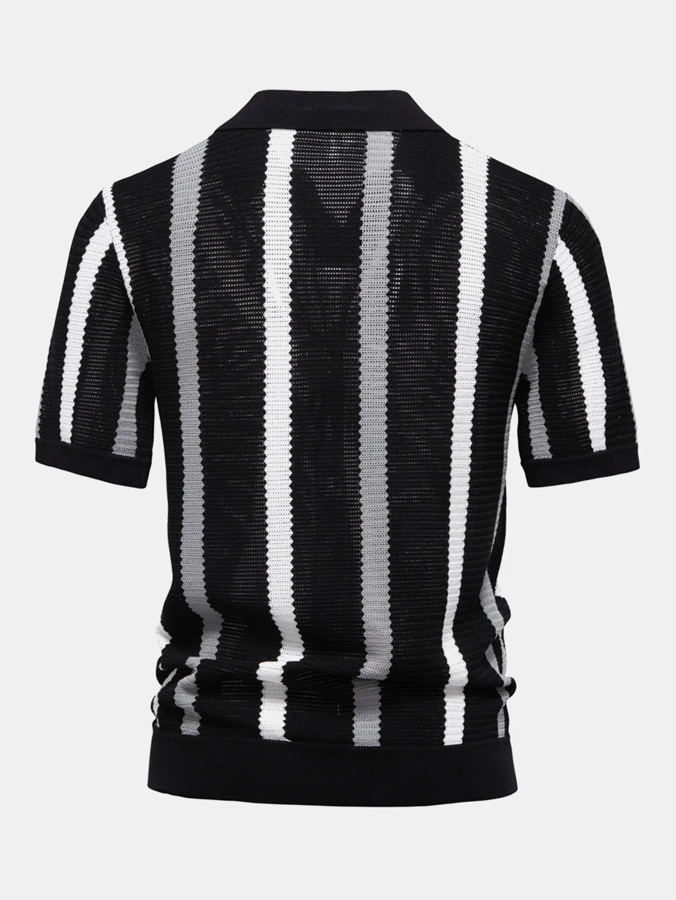 Byron® | Stripe Knit V Neck Polo Shirt - Image 8