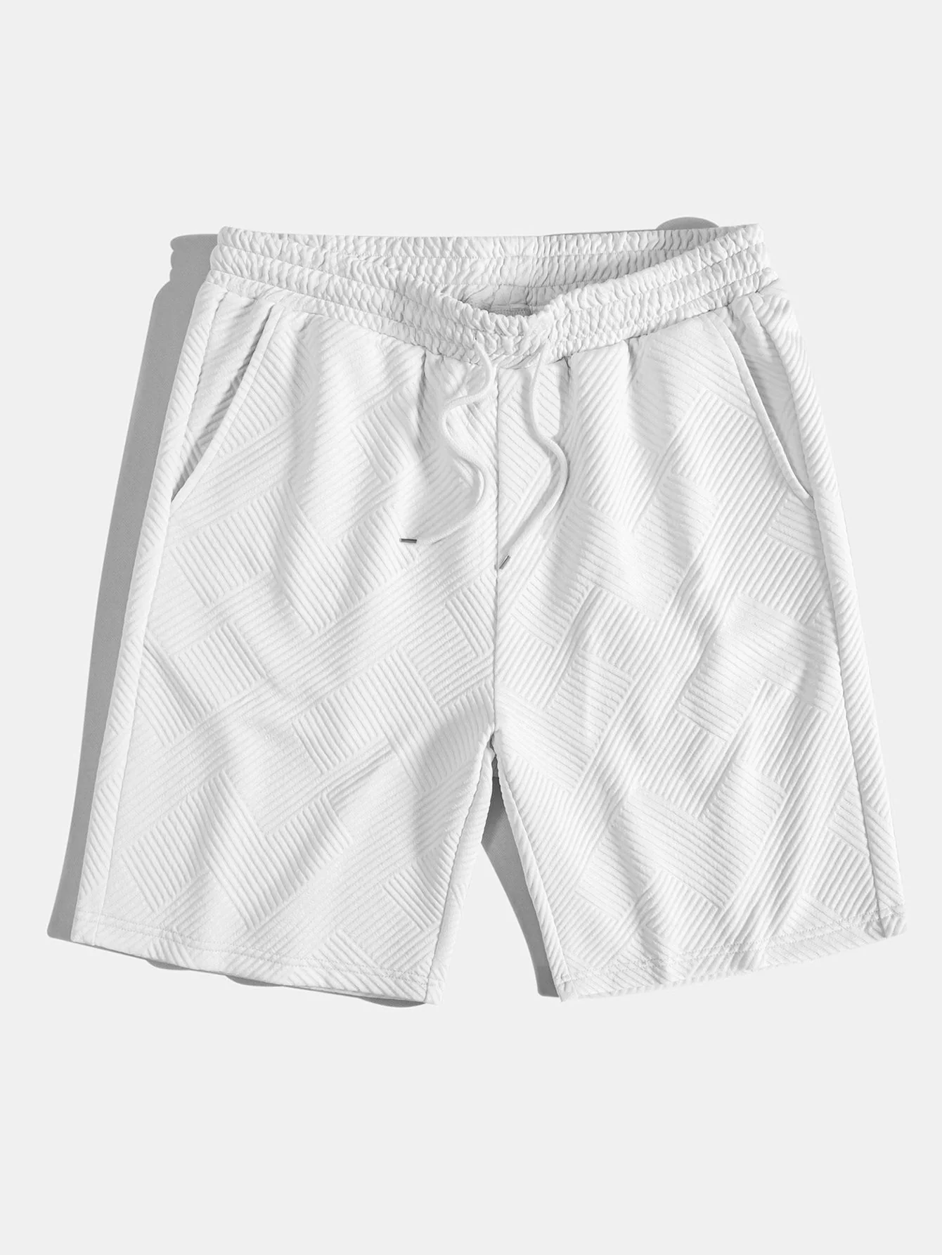 Caesar | Striped Jacquard Drawstring Shorts - Image 7
