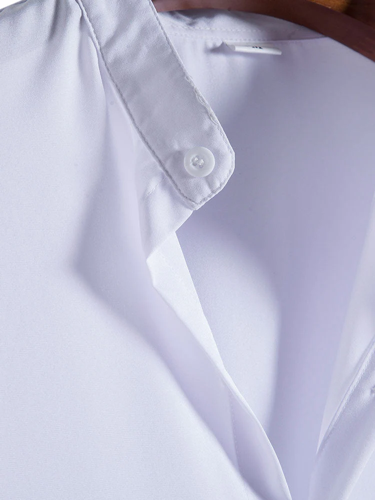Camilo® | Palm Tree Print Stand Collar Shirt - Image 10