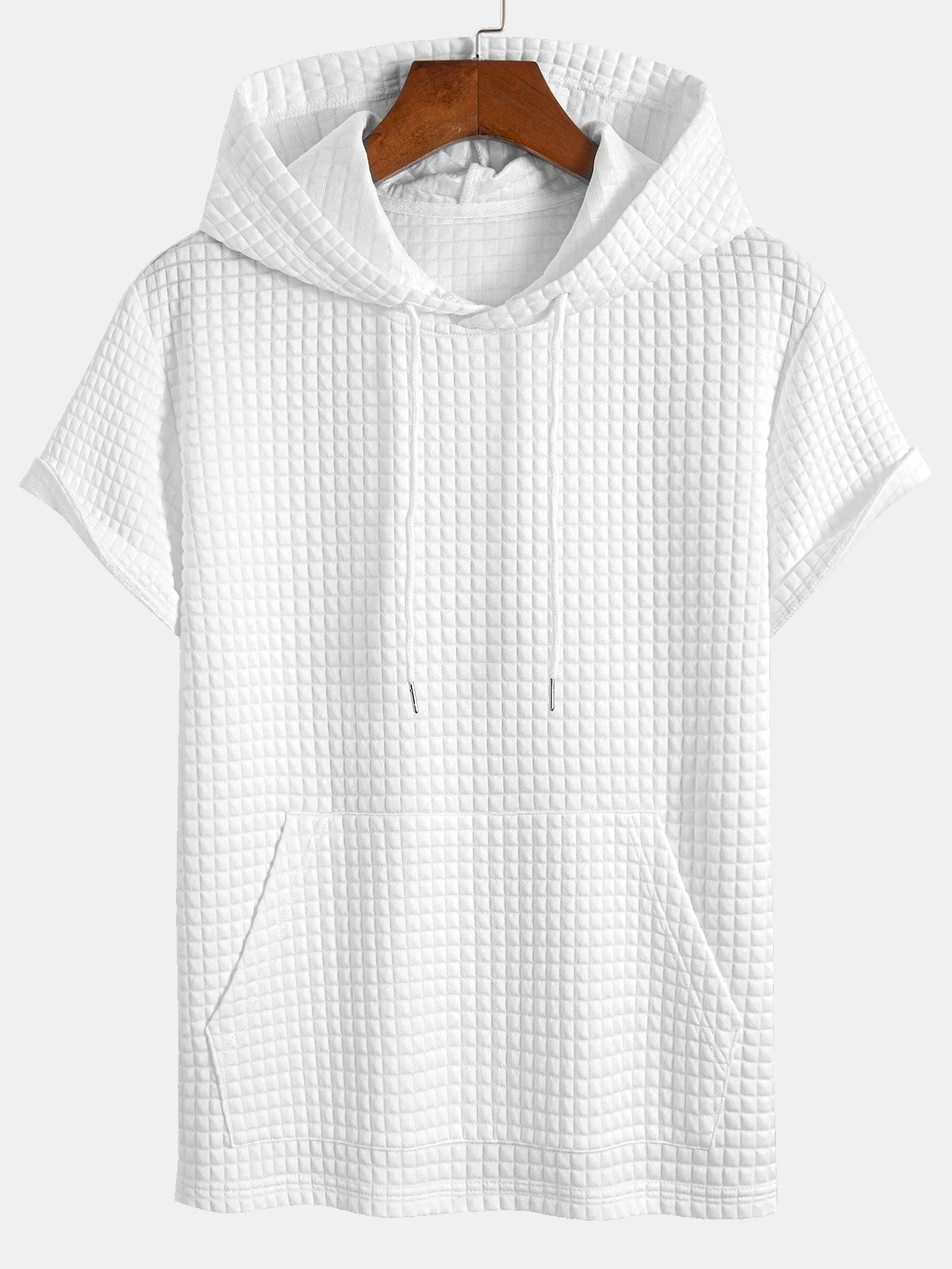 Casey® | Kangaroo Pocket Waffle Hooded T-Shirt & Shorts - Image 11