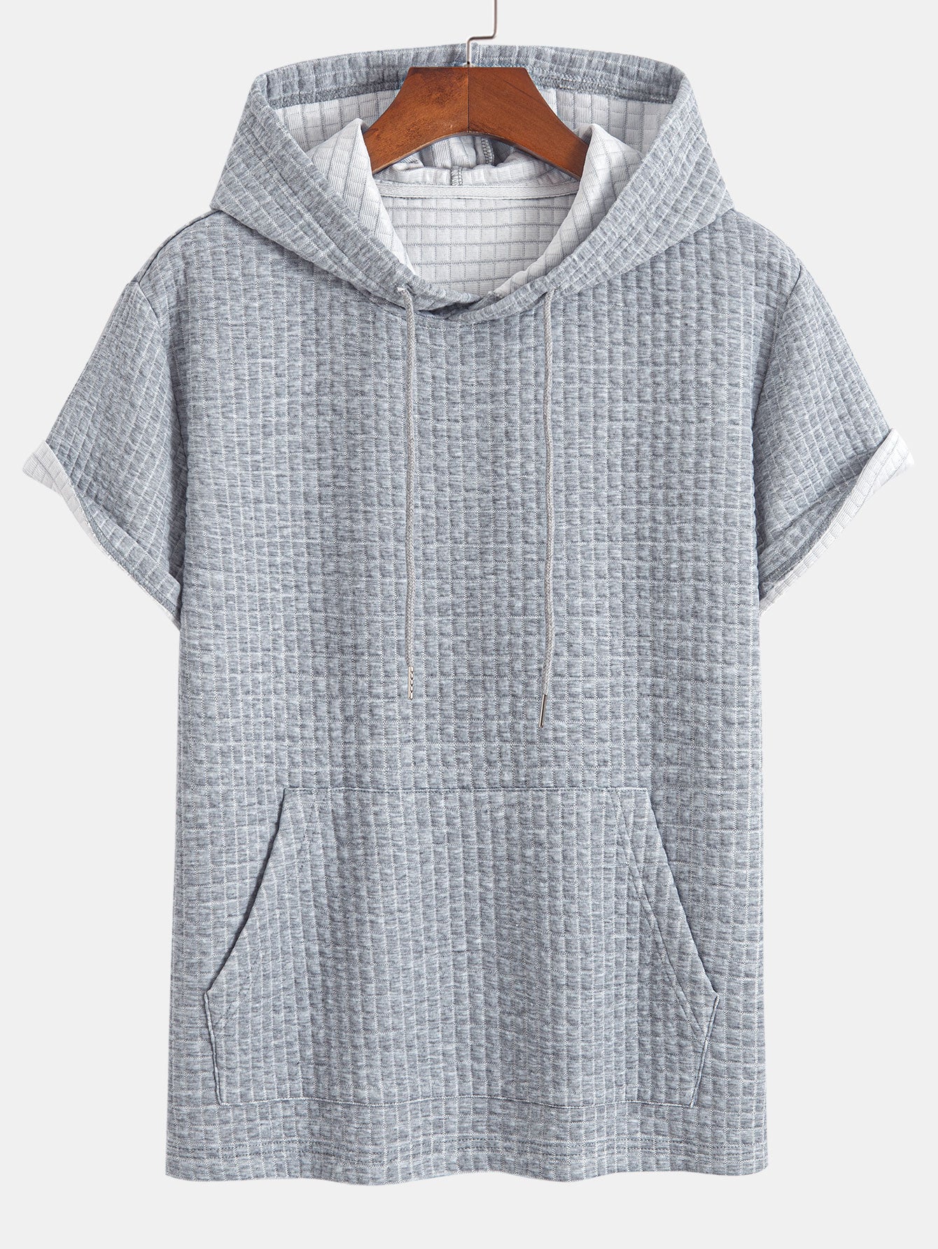 Casey® | Kangaroo Pocket Waffle Hooded T-Shirt & Shorts - Image 9