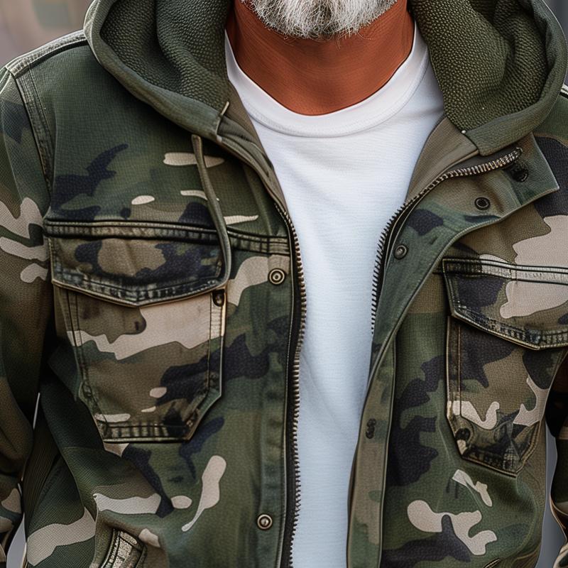 Castulus | -Jacket with camouflage pattern and hood - Image 2