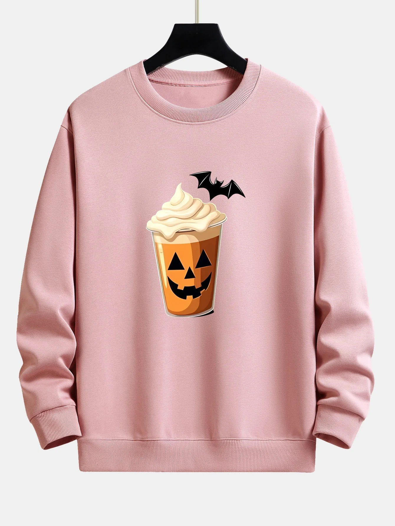 Celestino® | Halloween Pumpkin Drink Print Relax Fit Sweatshirt - Image 2