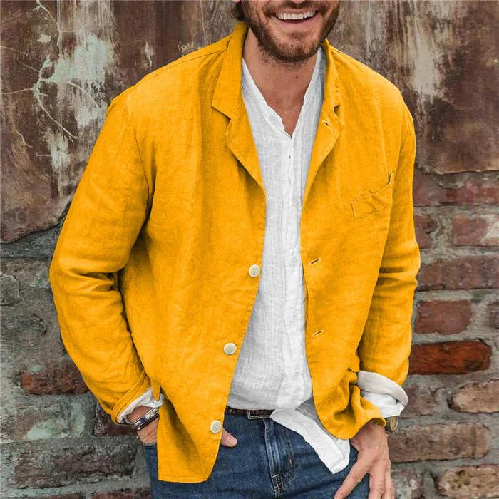 Celsus | Men's Linen Blazer Jacket - Image 4