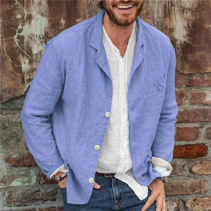 Celsus | Men's Linen Blazer Jacket - Image 7