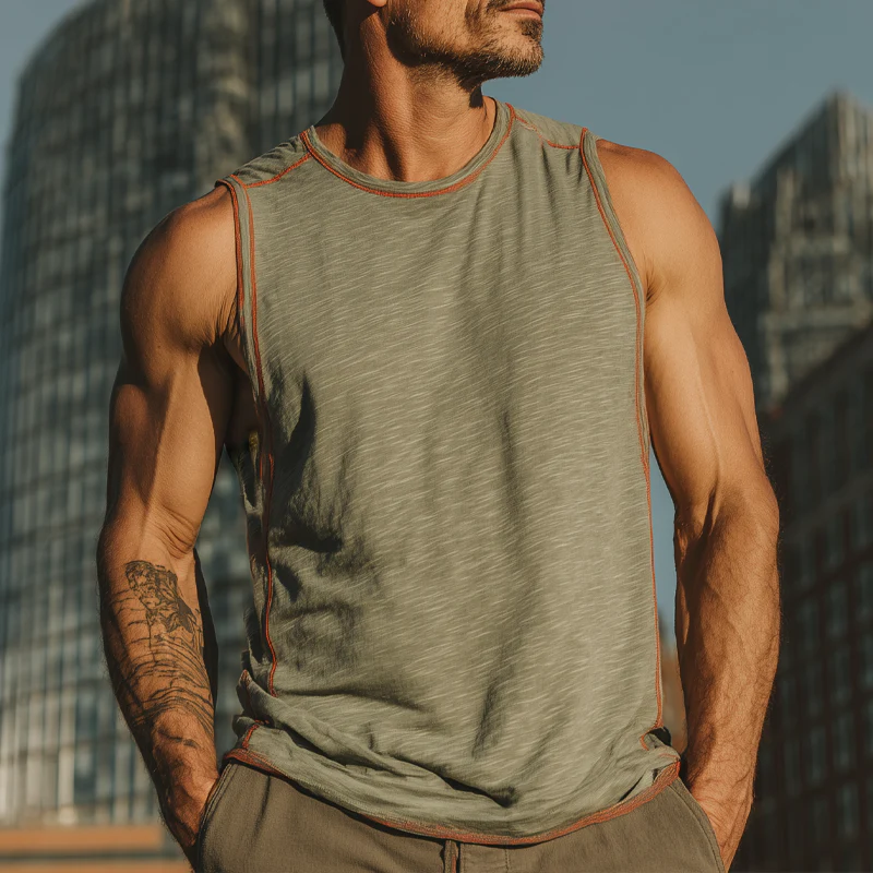 Chris | Men'S Blended Round Neck Sleeveless Tank Tops - Image 2