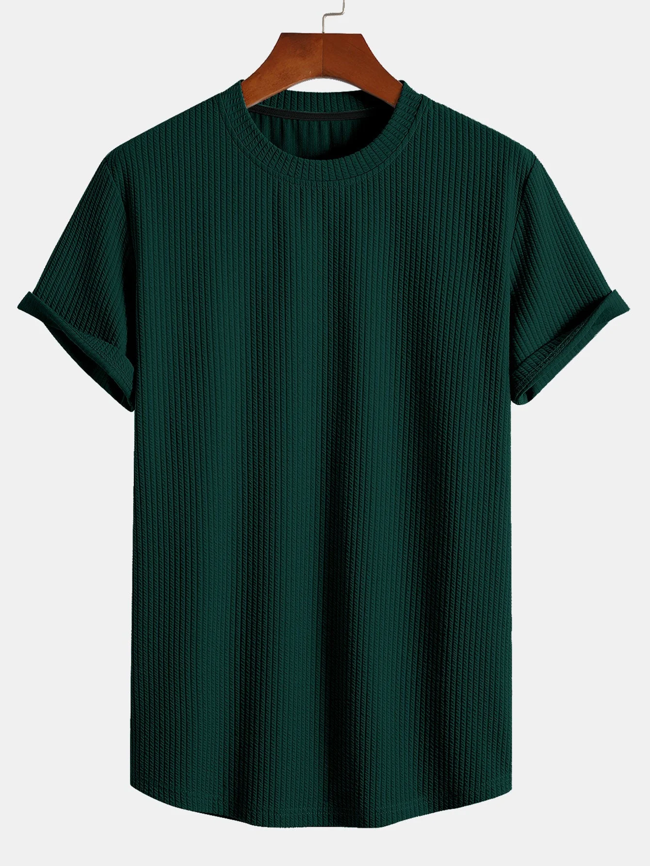 Christian® | Muscle Fit Ribbed Arc Hem T-Shirt - Image 3