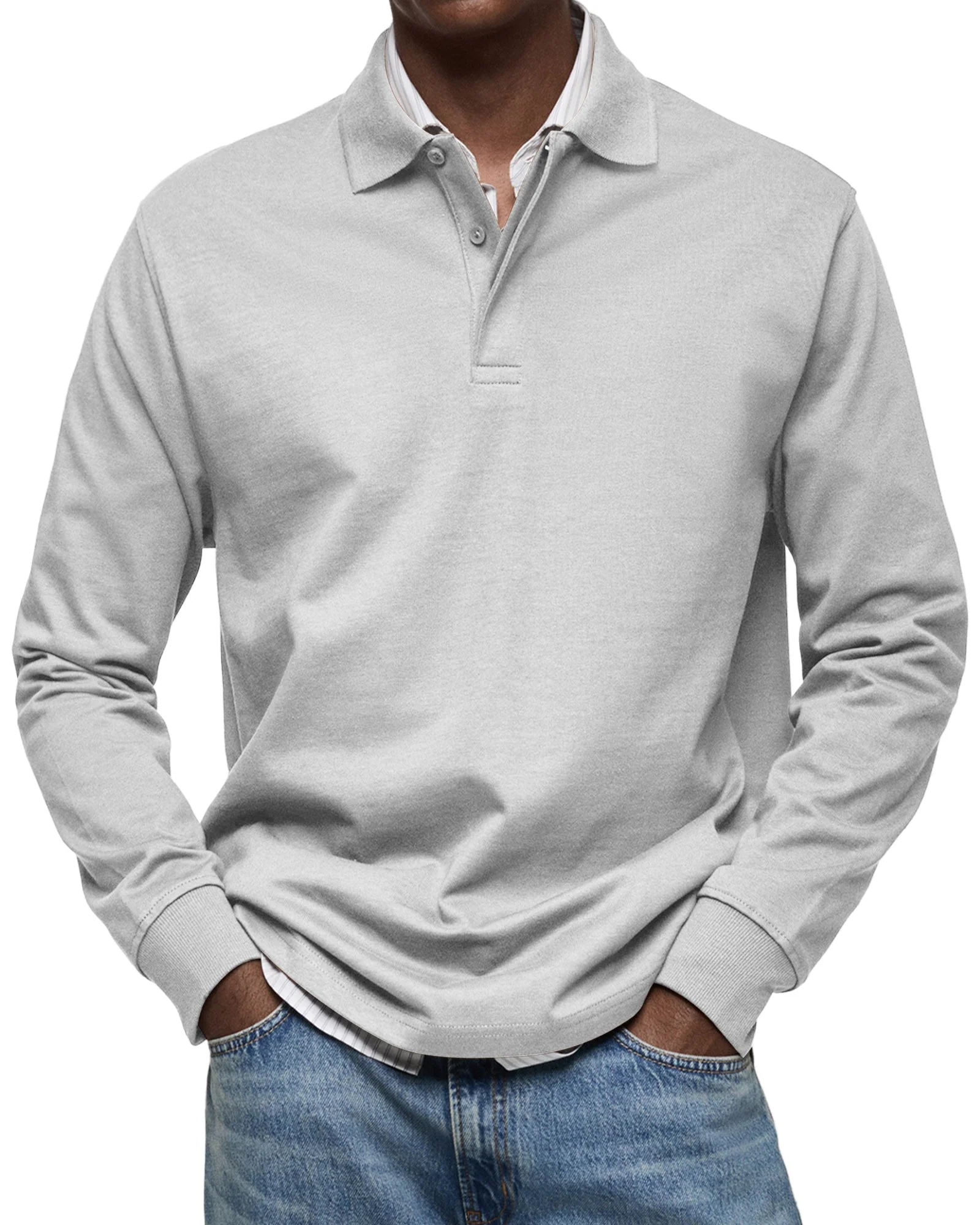 Cirilo® | Elegant Long-Sleeved Polo Shirt - Image 5