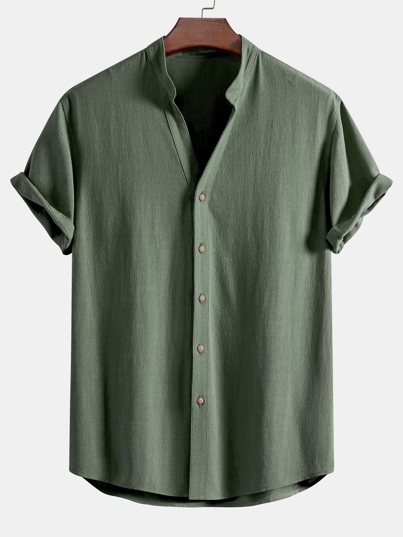 Clark® | V Neck Linen Rayon Blend Shirt & Straight Leg Linen Pants - Image 9