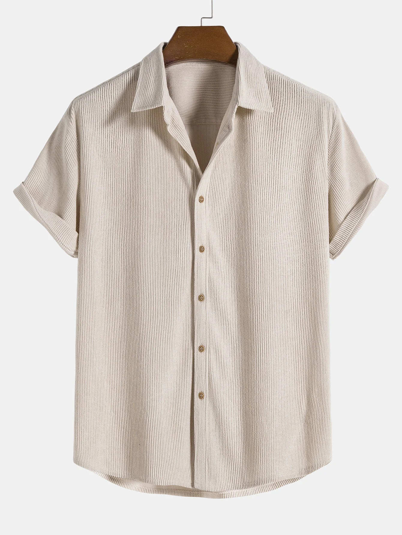 Claude® | Corduroy Button Up Short Sleeved Shirt