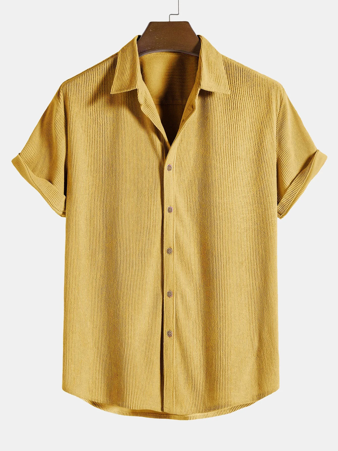 Claude® | Corduroy Button Up Short Sleeved Shirt - Image 7