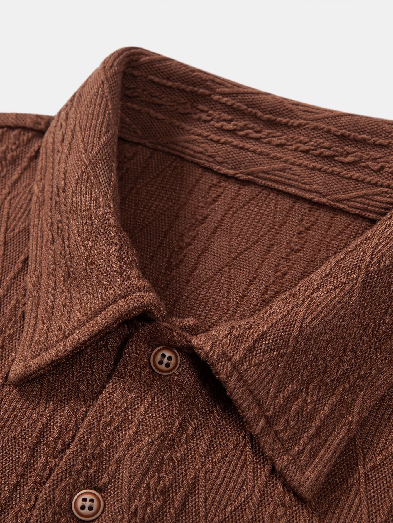 Claudio® | Knitted Rhombus Geometric Jacquard Polo - Image 9