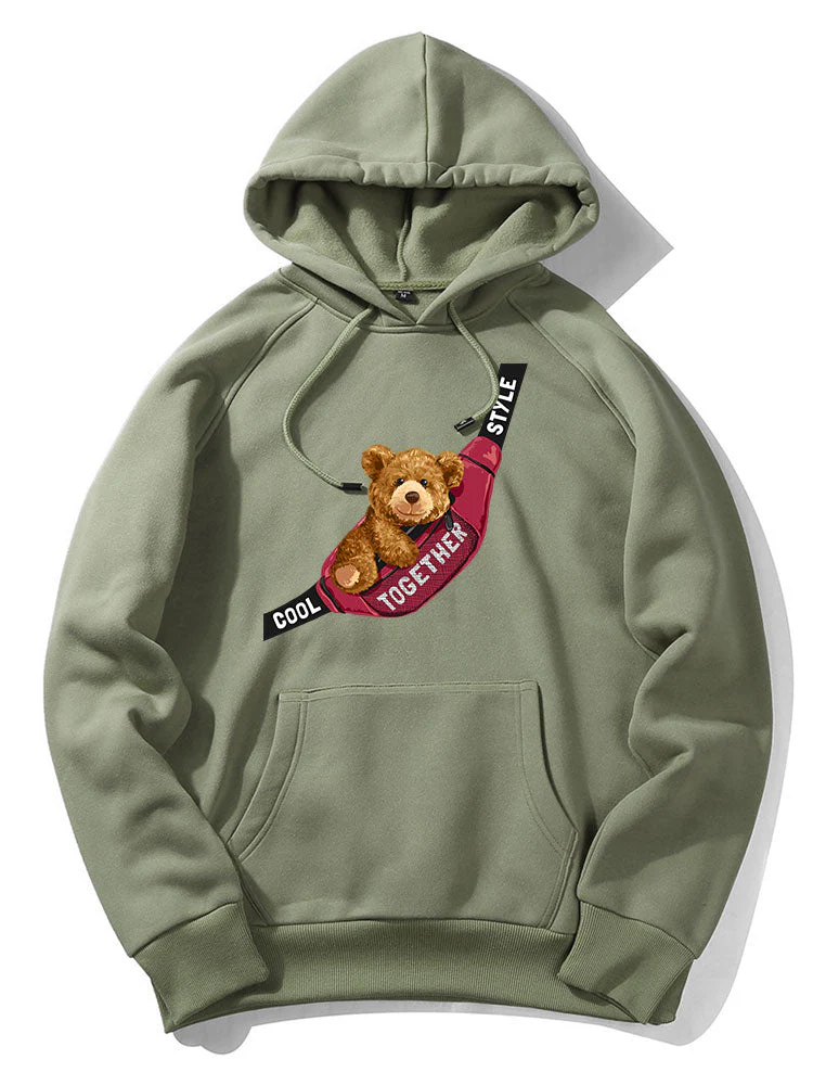 Clay | Shoulder Bag Bear Print Hoodie - Image 2