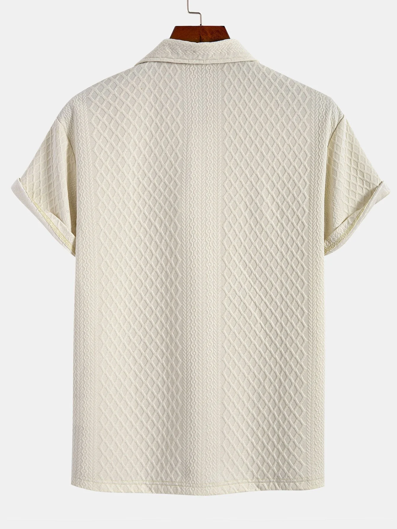 Cleto® | Rhombus Geometric Jacquard Polo - Image 5