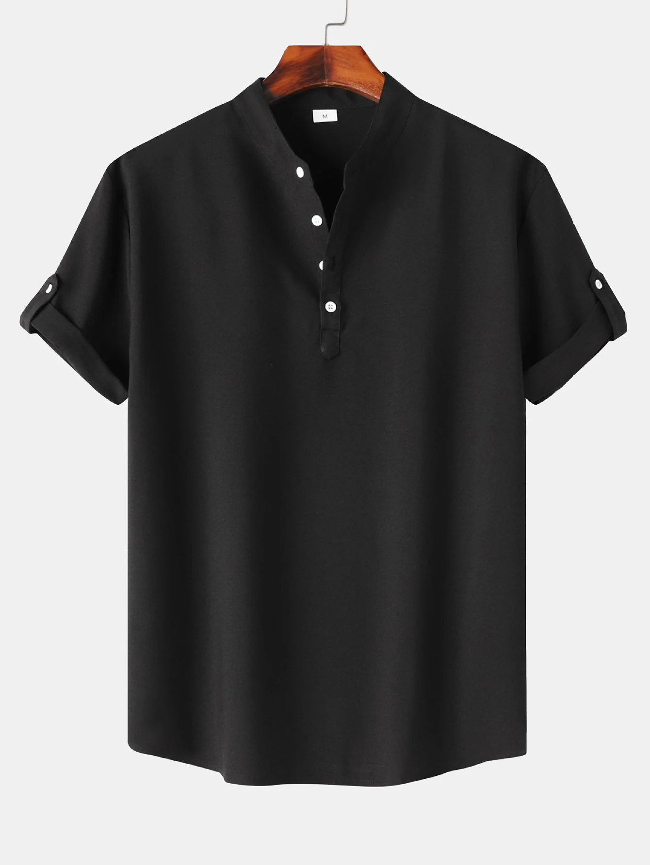Clifford® | Short Sleeve Linen Look Henley Shirt - Image 3