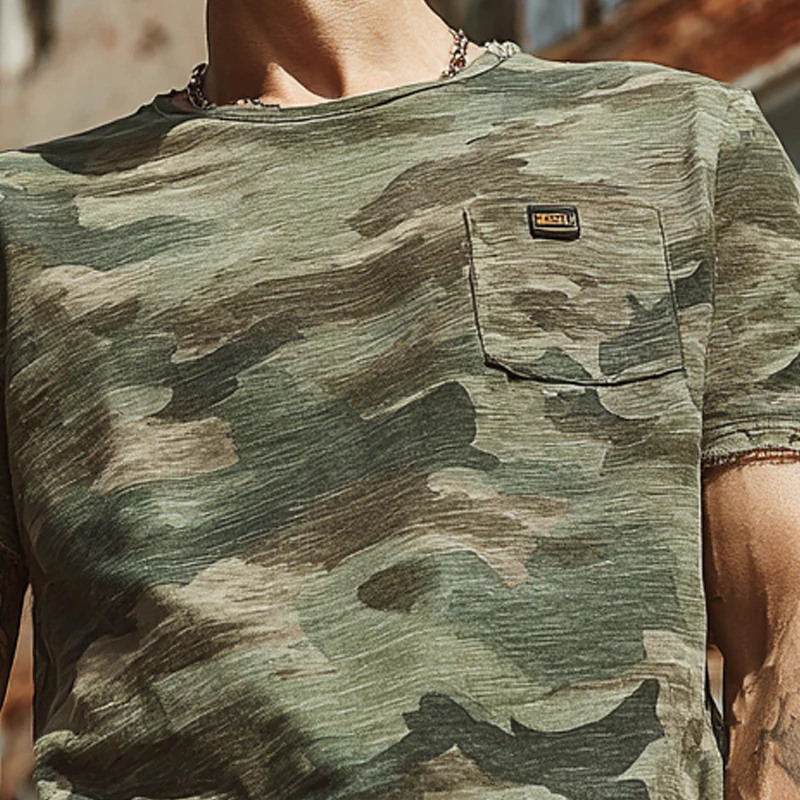 Clifton | Men'S Camouflage Print Brushed Short Sleeve Crew Neck T-Shirt - Image 4