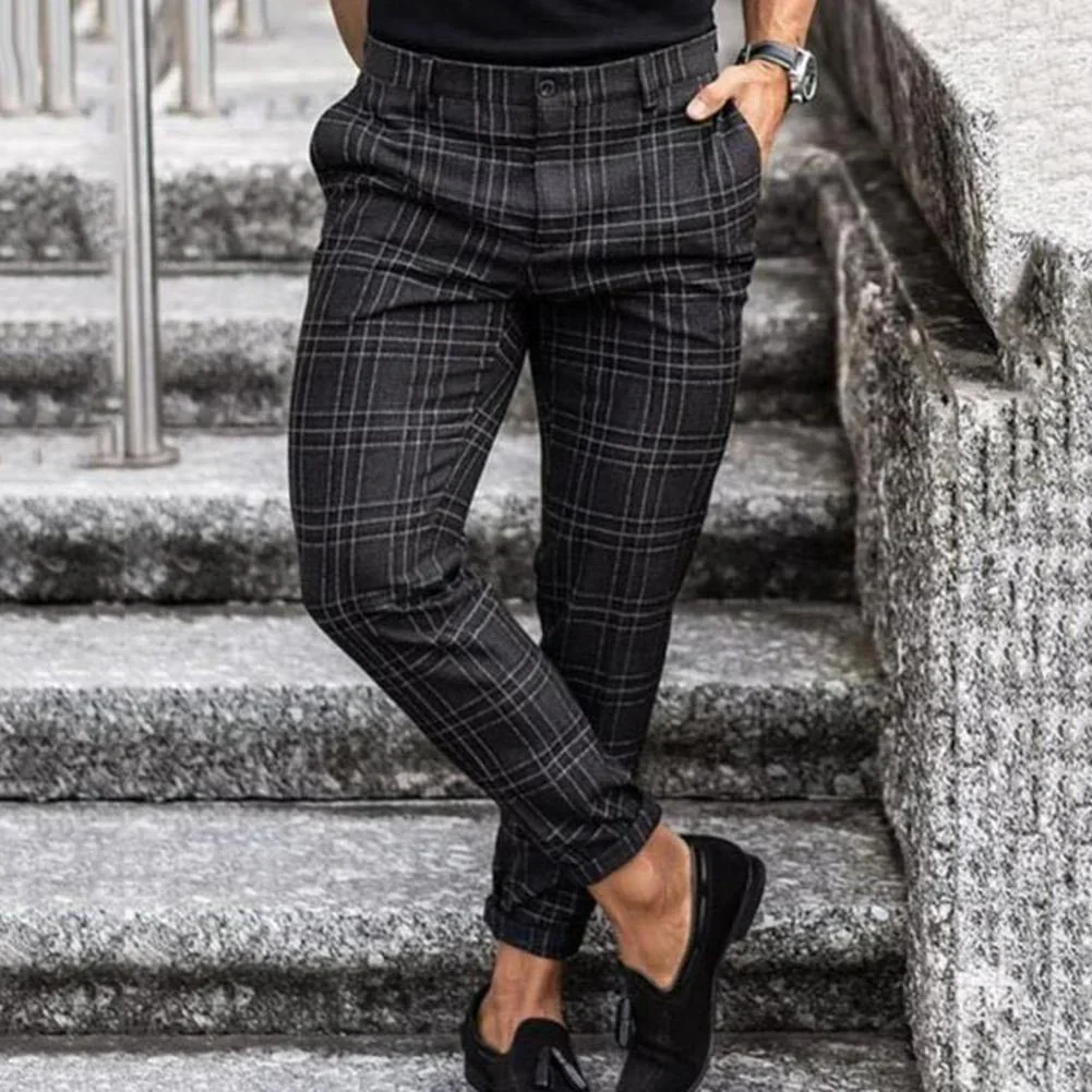 Colton® | Fashionable Checked Long Pencil Pants For Men