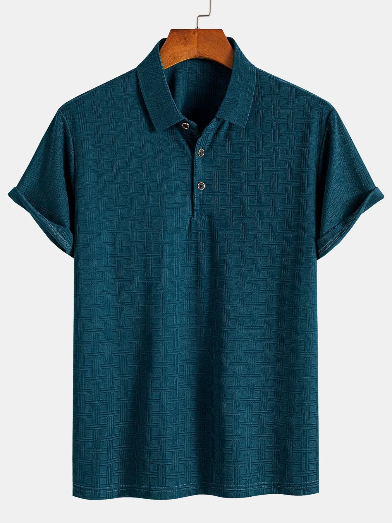 Constantino® | Short Sleeve Knitted Textured Polo - Image 3