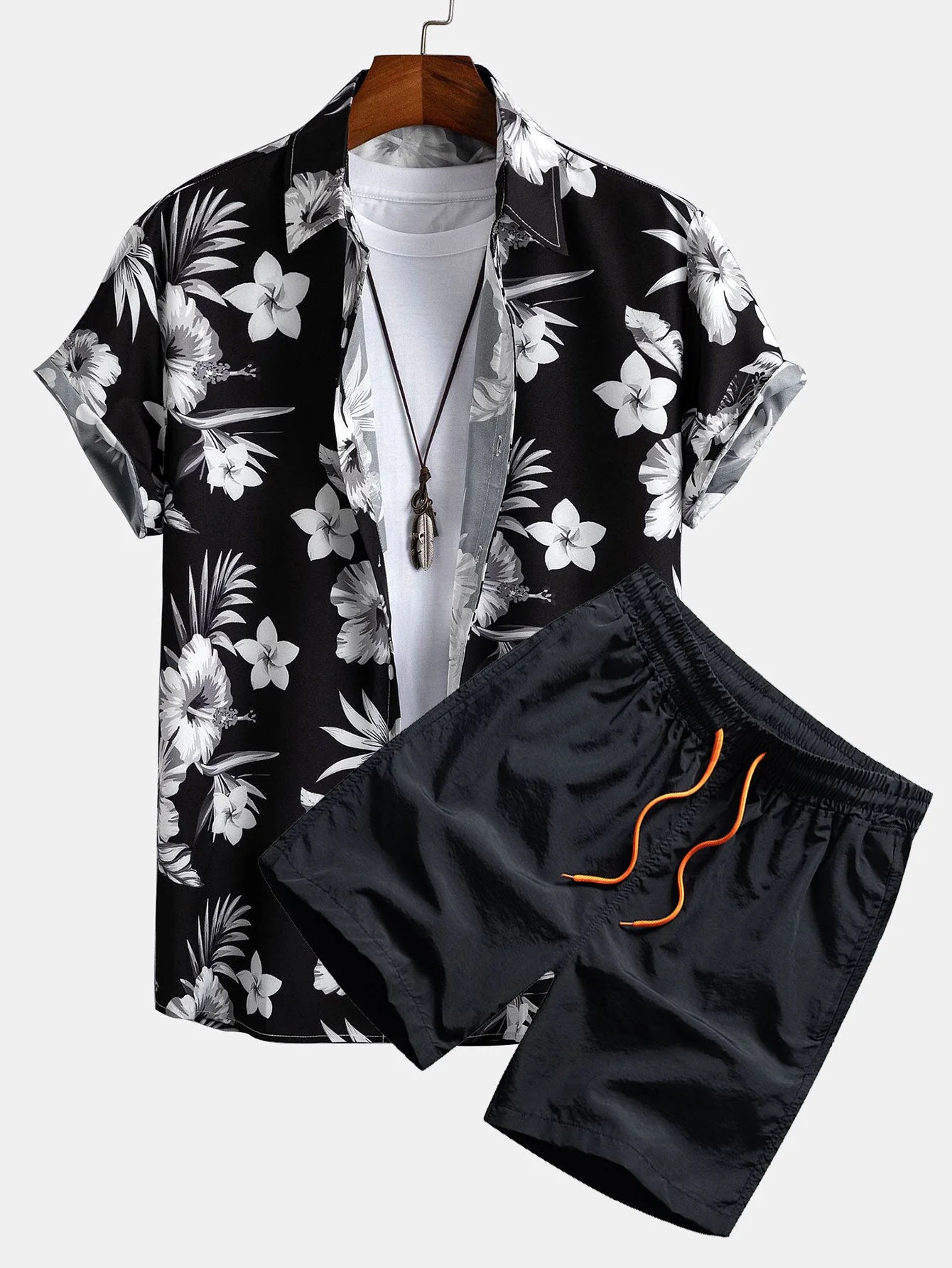 Craig® | Tropical Floral Print Button Up Shirt & Swim Shorts
