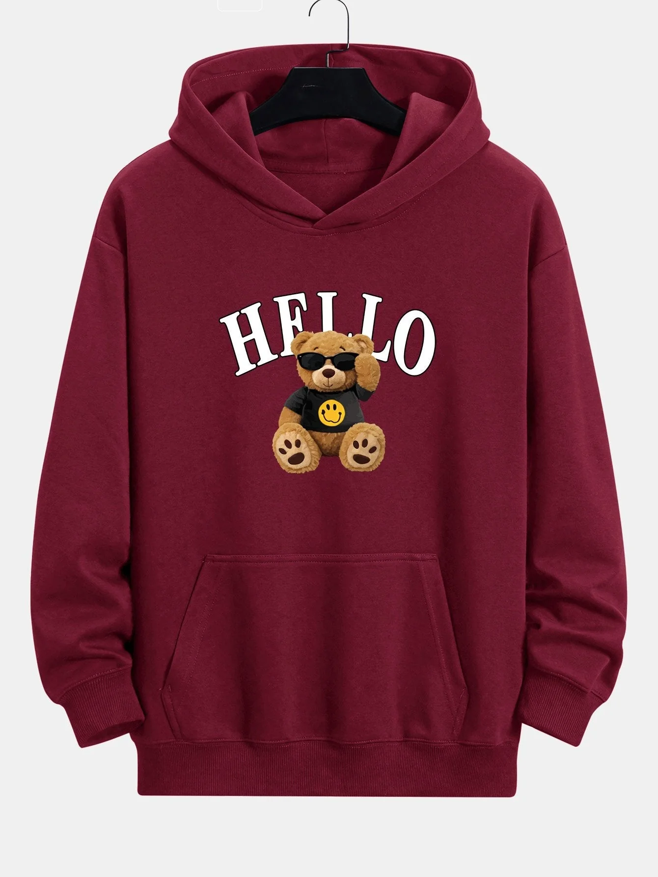 Cruz | Hello Sunglasses Bear Print Relax Fit Hoodie - Image 8