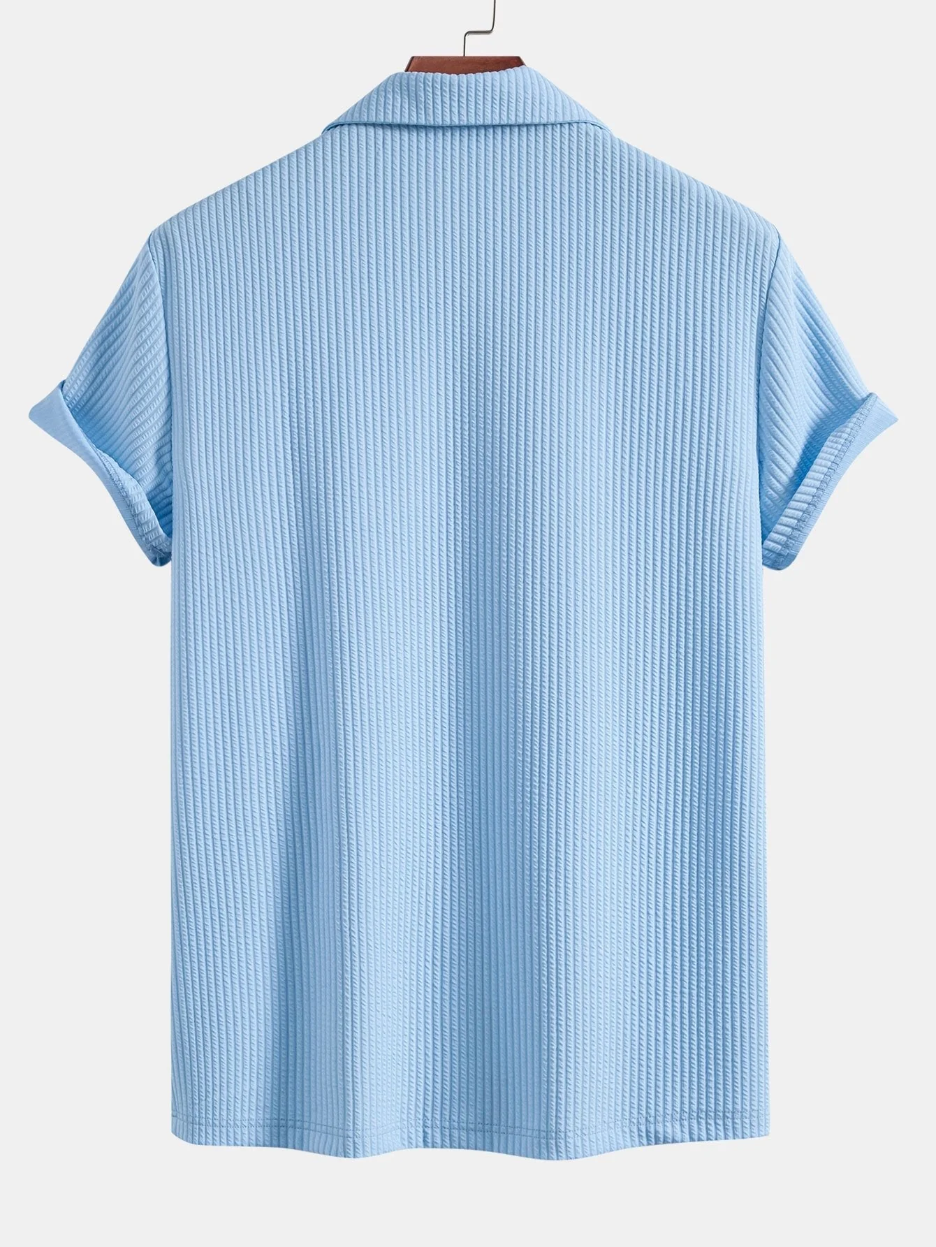 Curtis® | Defined Style: Ribbed Muscle Fit Shirt With Deep Cuban Collar - Image 2