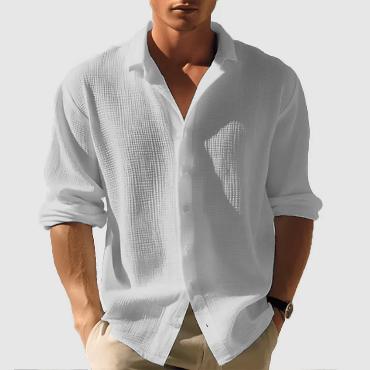 Cyril | Casual Long Sleeve Button-Down Shirt for Men - Image 3